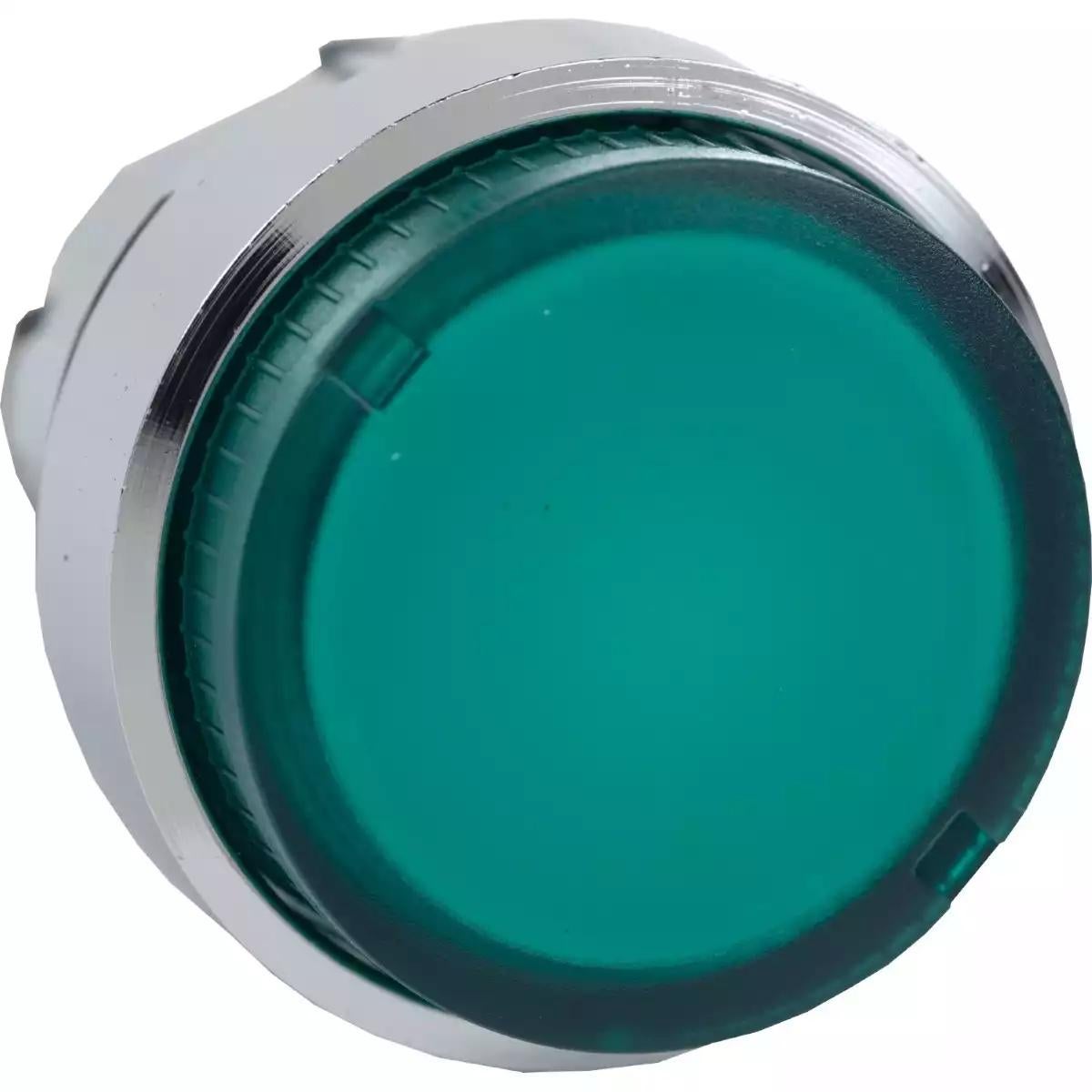 Head for illuminated push button, Harmony XB4, green projecting pushbutton Ø22 mm spring return BA9s bulb