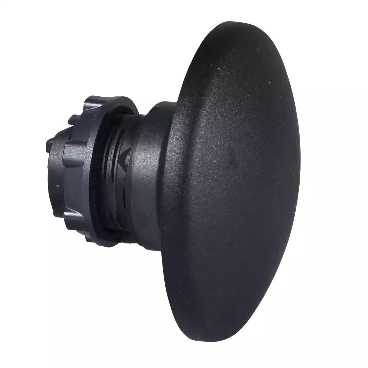 Head for non illuminated push button, Harmony XB5, black mushroom 60mm, 22mm, spring return, unmarked