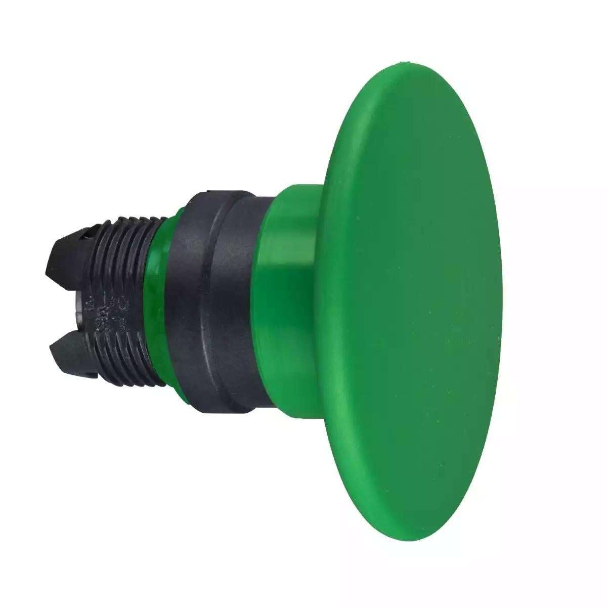 Head for non illuminated push button, Harmony XB5, green mushroom 60mm, 22mm, spring return, unmarked