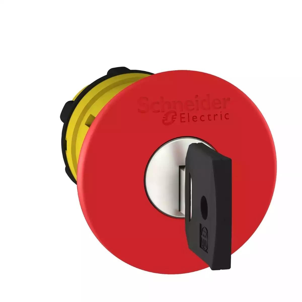 red Ø40 Emergency stop, switching off head Ø22 trigger and latching key release