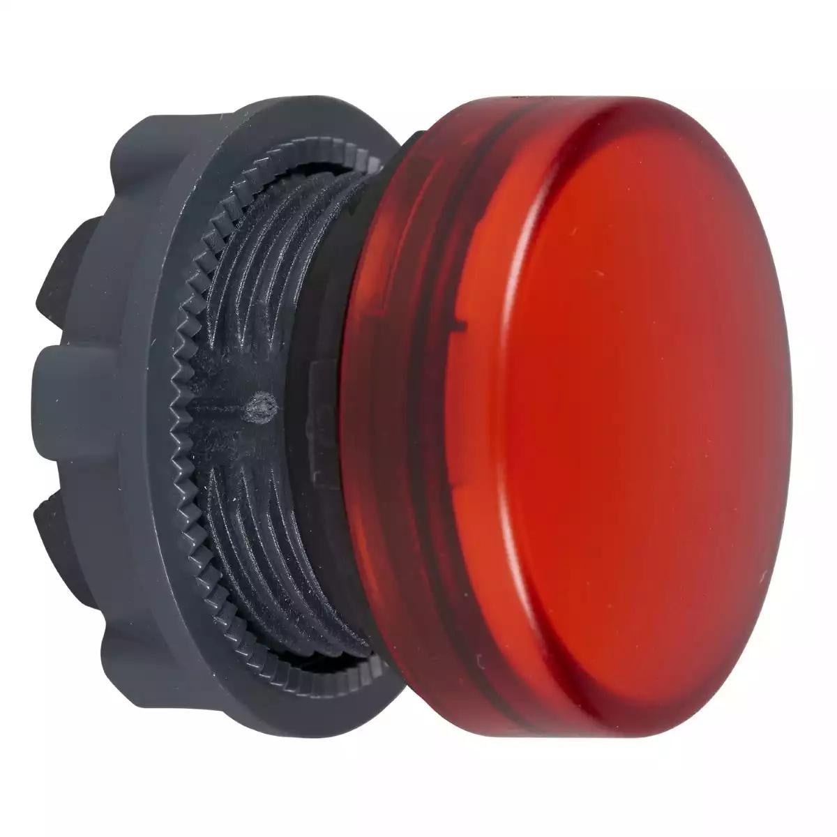 Pilot light head, Harmony XB5, metal, red, 22mm, plain lens for BA9s bulb
