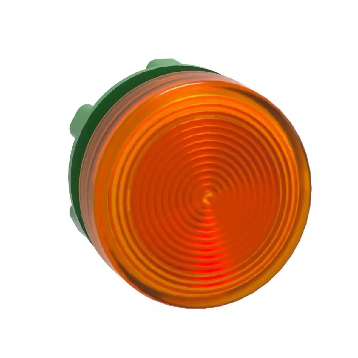 Head for pilot light, Harmony XB5, orange, 22mm, with grooved lens, universal LED