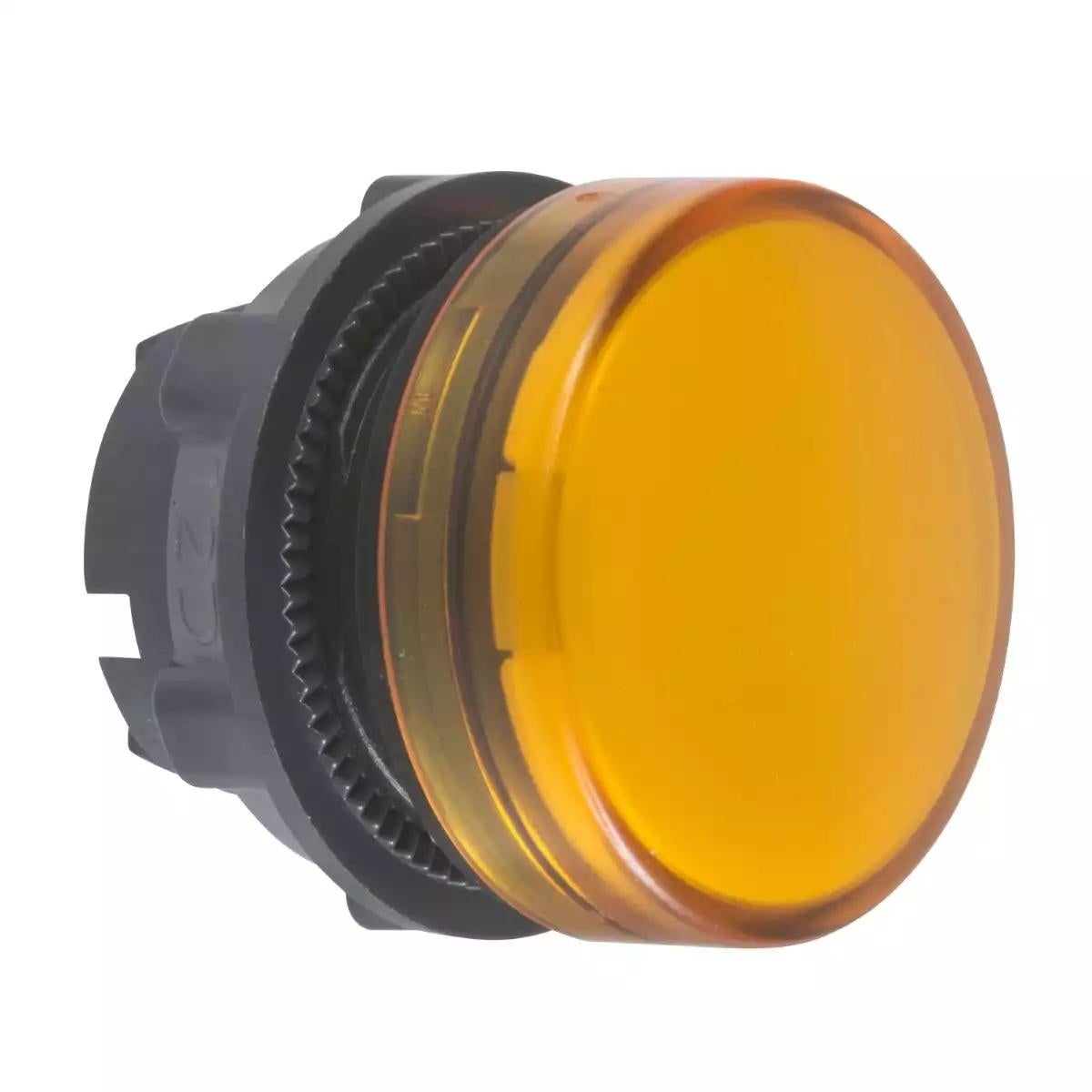 Pilot light head, Harmony XB5, metal, orange, 22mm, plain lens for BA9s bulb