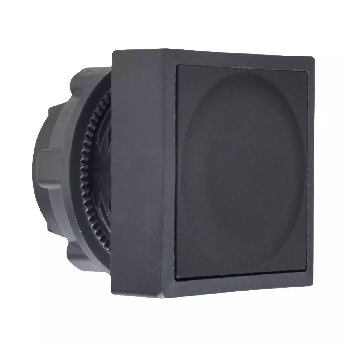Head for non illuminated push button, Harmony XB5, black square flush, 22mm, spring return, unmarked