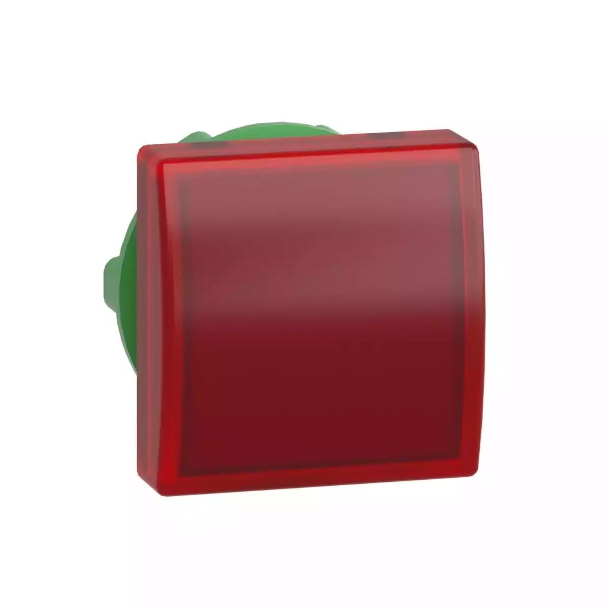 Head for pilot light, Harmony XB5, square red, 22mm, with plain lens, universal LED
