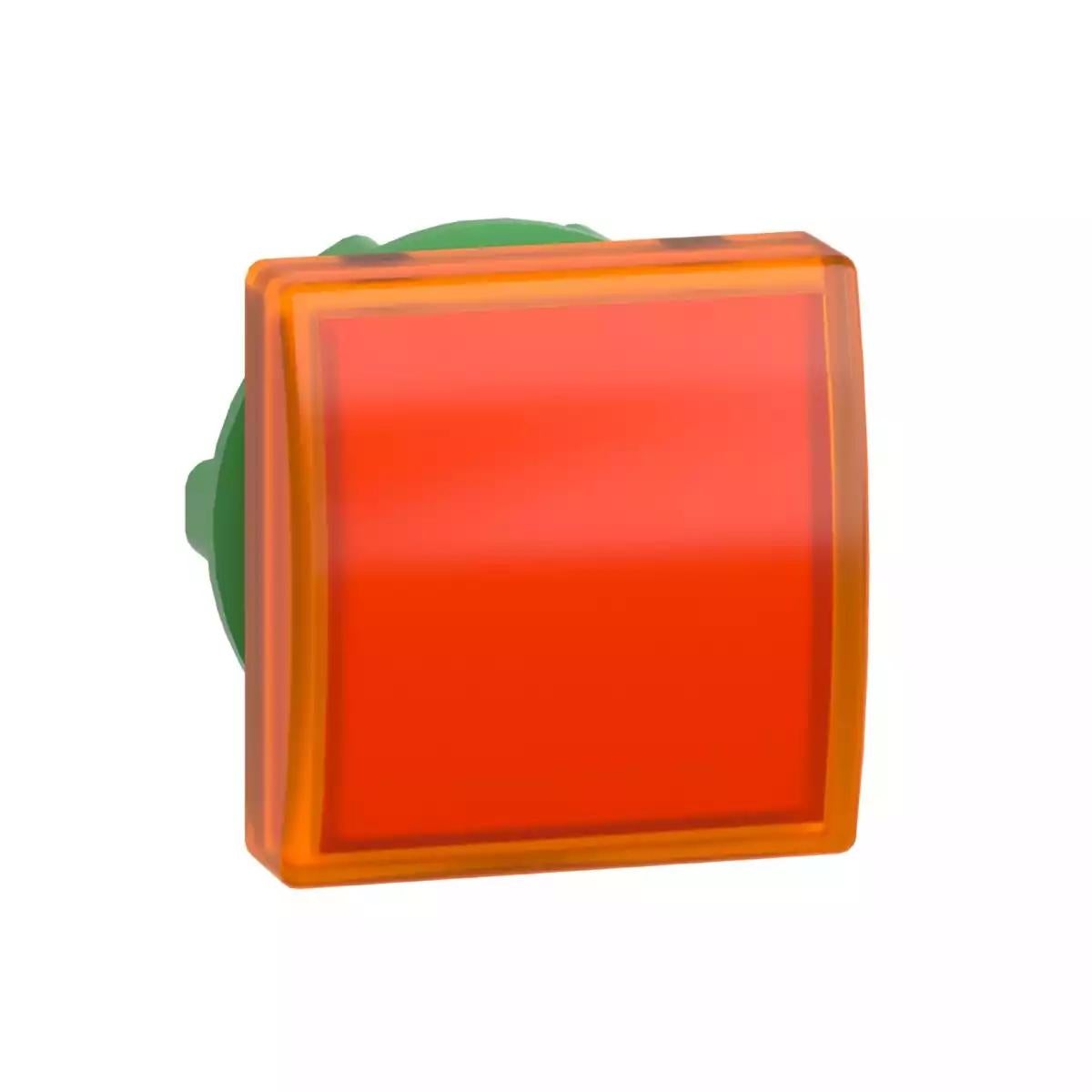 Head for pilot light, Harmony XB5, square orange, 22mm, with plain lens, universal LED